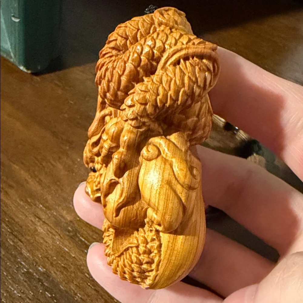 Handcrafted Wooden Dragon Ornament
